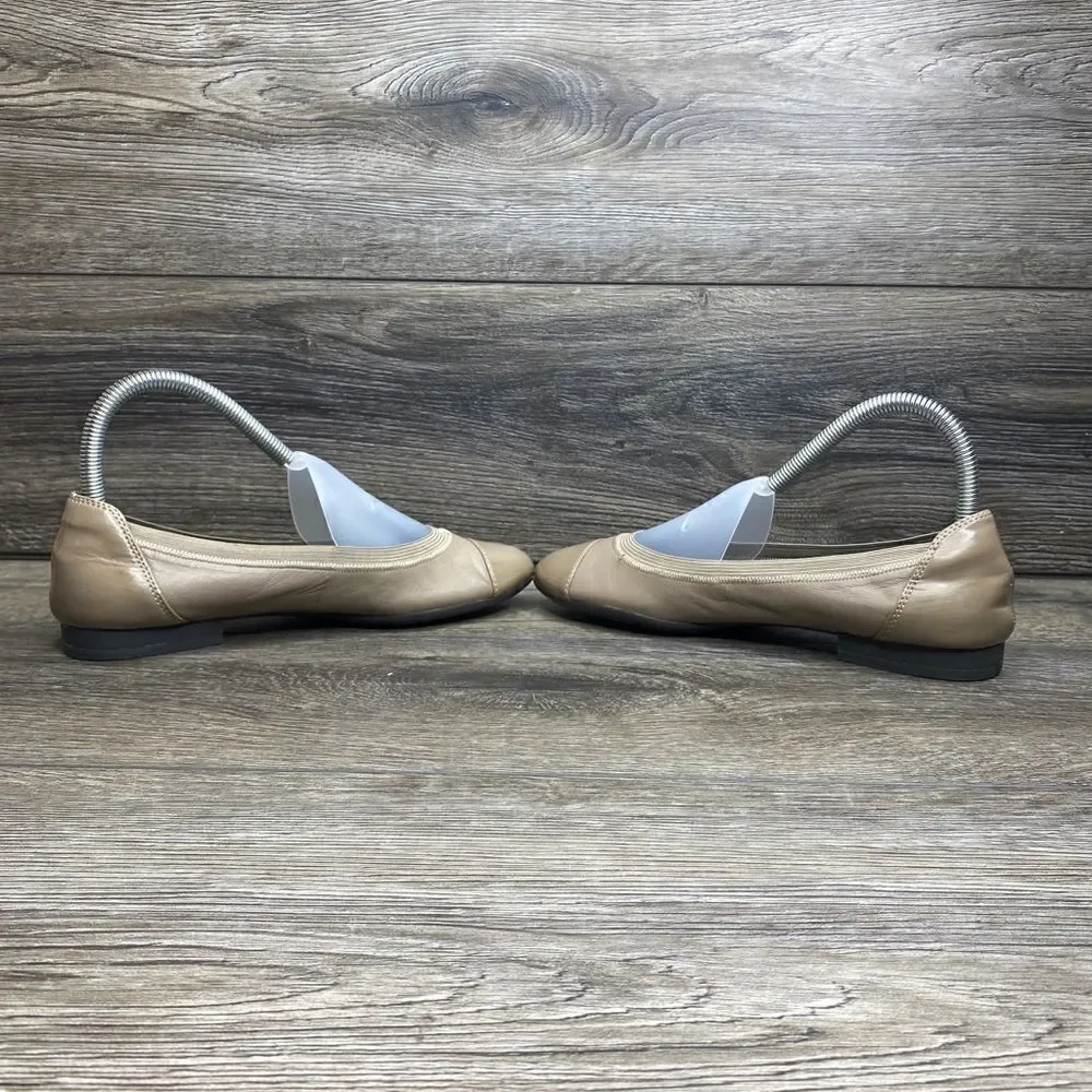 Naturalizer N5Contour Tan Leather Slip-on Flats Shoes 7 Loafers Comfort
